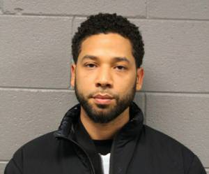 This Feb. 21, 2019 photo released by the Chicago Police Department shows Jussie Smollett