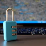 Petir108win.online security concept with lock on laptop keyboard