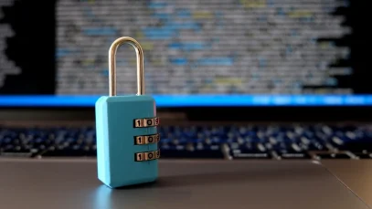 Petir108win.online security concept with lock on laptop keyboard