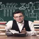 Studiae concept illustration representing study, learning, and intellectual growth with books and classical elements